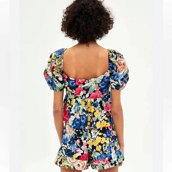 ZARA Trafaluc PRINTED DRAPED TOP FLORAL CROPPED Size S - Picture 6 of 10